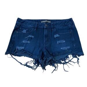 Express Distressed Shorts Black Mid Rise Festival 100% Cotton  4